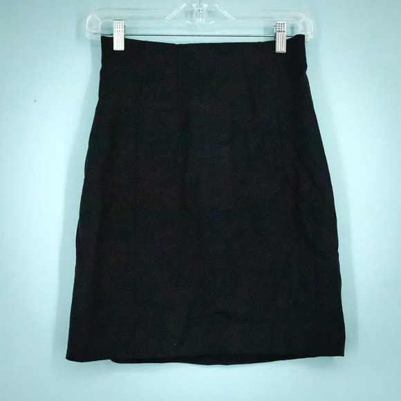 MM Lafleur Size 0 Black Pencil Straight Style Back Zip Closure Wool Blend Skirt - Picture 1 of 6
